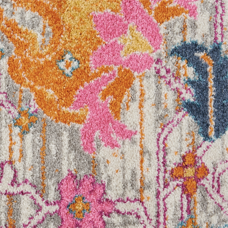 Nourison Passion 9' x 12' Pink and Silver Fabric Bohemian Area Rug (9' x 12')