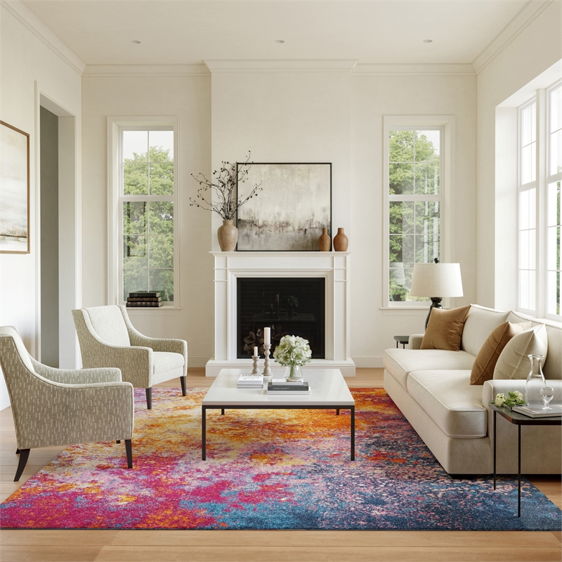 Nourison Passion 9' x 12' Multicolor Fabric Modern Area Rug (9' x 12')