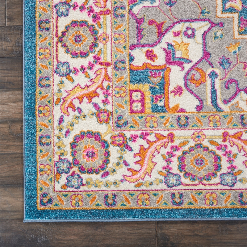 Nourison Passion 9' x 12' Teal Multicolor Fabric Bohemian Area Rug (9' x 12')
