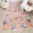 Nourison Passion 5' x 7' Pink and Gray Fabric Bohemian Area Rug (5' x 7')