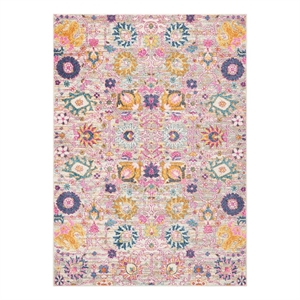 Nourison Passion 5' x 7' Pink and Gray Fabric Bohemian Area Rug (5' x 7')