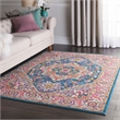 Nourison Passion 5' x 7' Teal Multicolor Fabric Bohemian Area Rug (5' x 7')