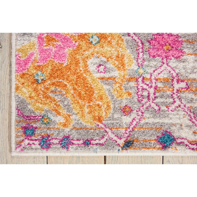 Nourison Passion 7' x 10' Pink and Gray Fabric Bohemian Area Rug (7' x 10')