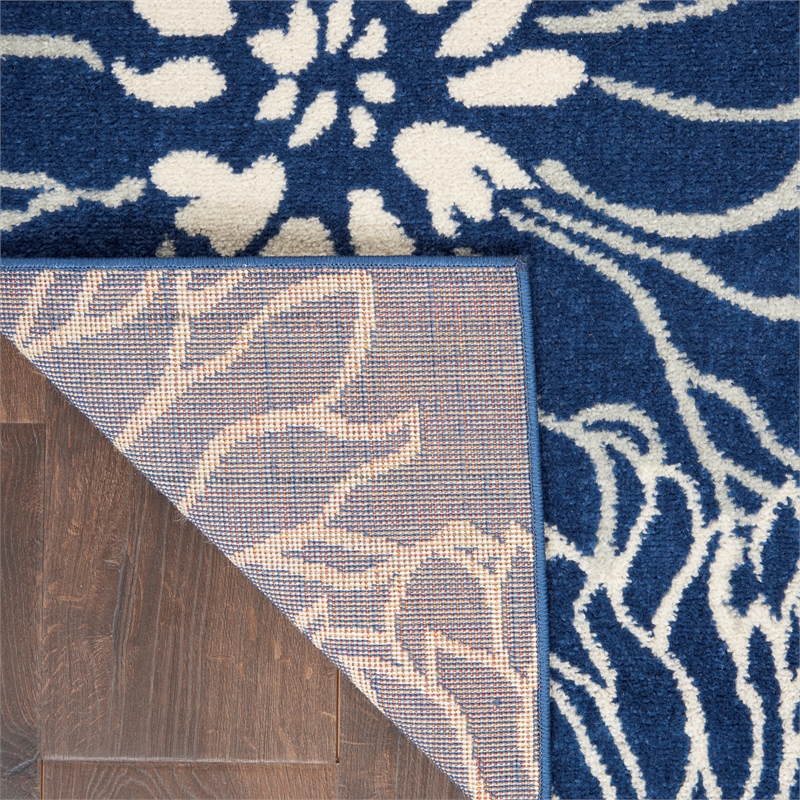 Nourison Passion 8' x 10' Navy Ivory Fabric Contemporary Area Rug (8' x 10')