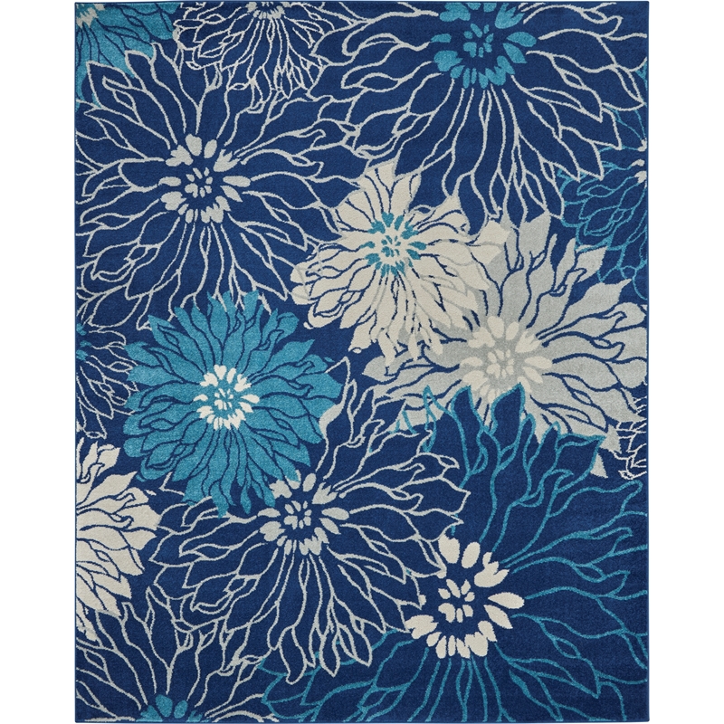 Nourison Passion 8' x 10' Navy Ivory Fabric Contemporary Area Rug (8' x 10')