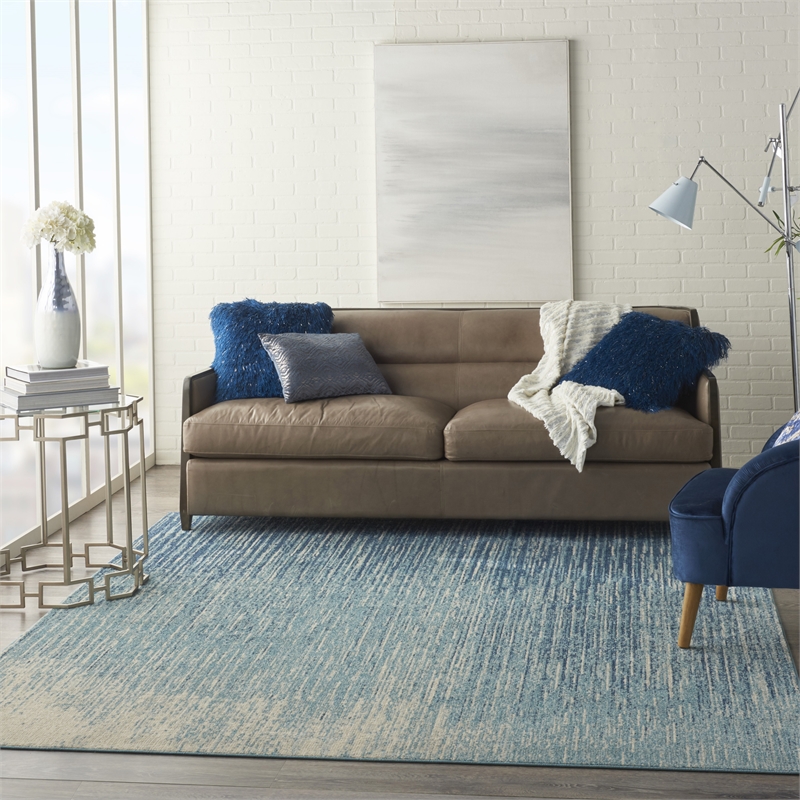 Nourison Passion 8' x 10' Navy/Light Blue Modern Indoor Rug Polypropylene