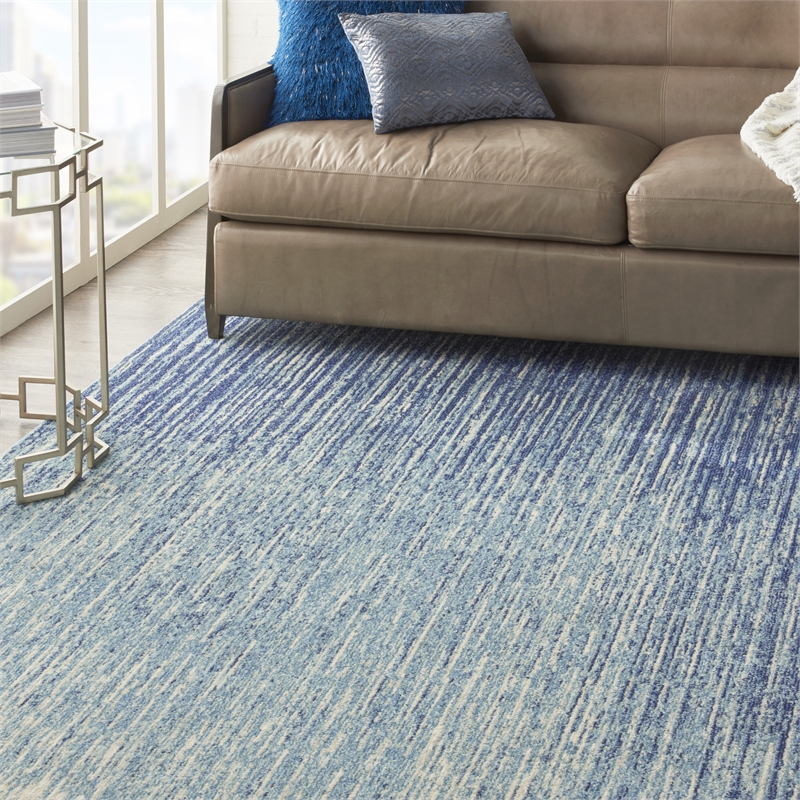 Nourison Passion 8' x 10' Navy/Light Blue Modern Indoor Rug Polypropylene