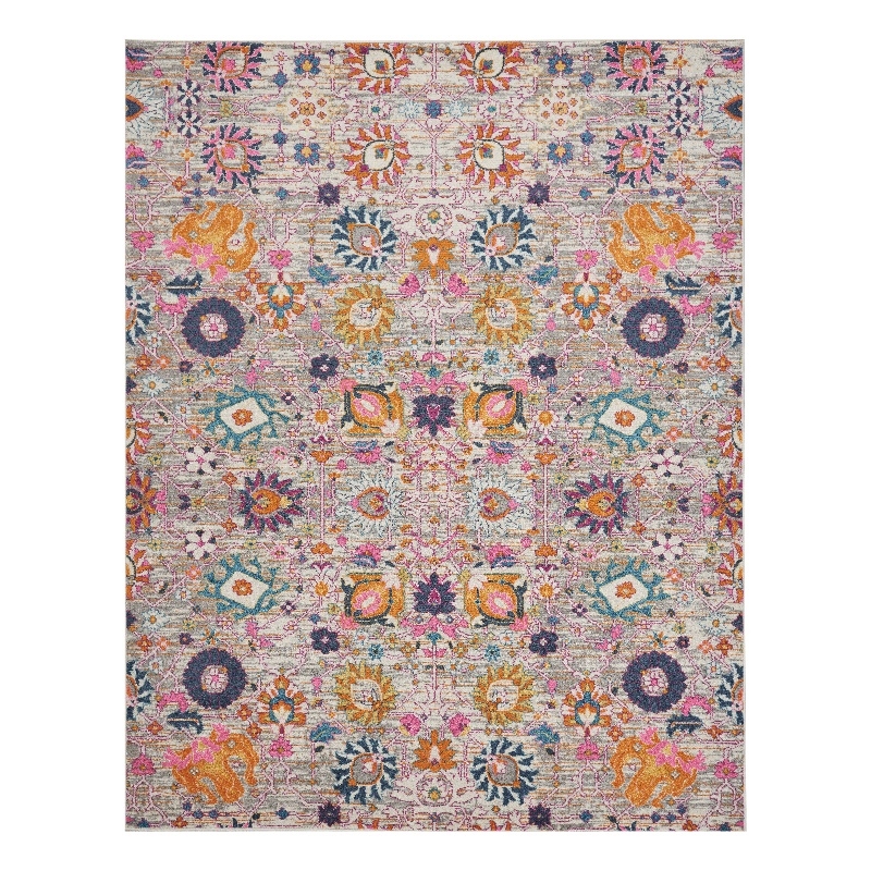 Nourison Passion 8' x 10' Pink and Gray Fabric Bohemian Area Rug (8' x 10')