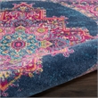 Nourison Passion 5' x Round Blue Fabric Bohemian Area Rug (5' Round)