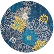 Nourison Passion 5' x Round Blue Fabric Contemporary Area Rug (5' Round)