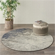 Nourison Passion 5' x Round Charcoal Ivory Fabric Modern Area Rug (5' Round)