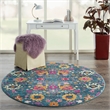 Nourison Passion 5' x Round Denim Fabric Bohemian Area Rug (5' Round)
