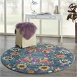 Nourison Passion 5' x Round Denim Fabric Bohemian Area Rug (5' Round)