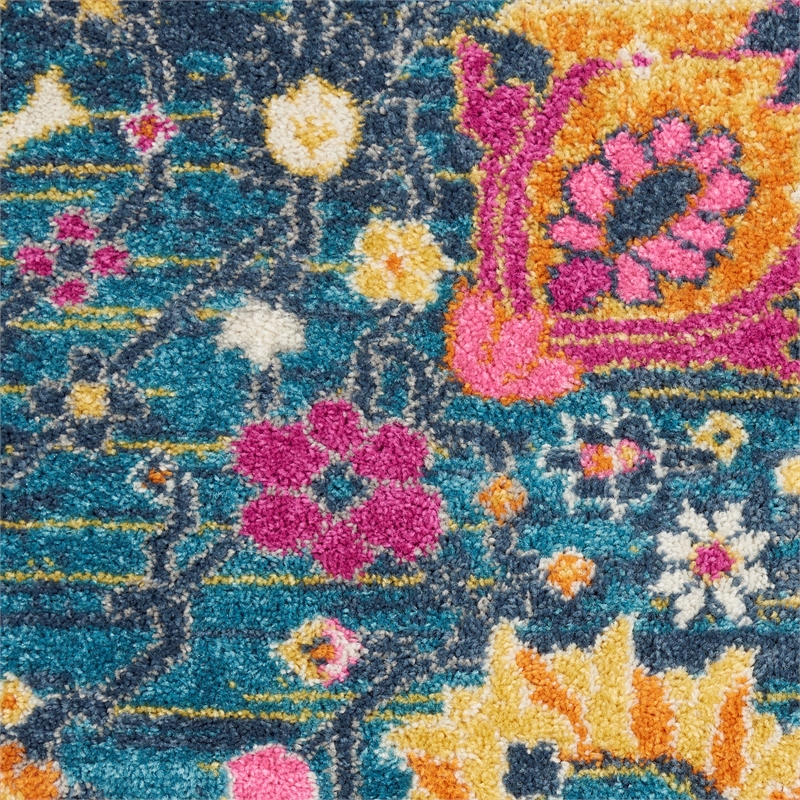 Nourison Passion 5' x Round Denim Fabric Bohemian Area Rug (5' Round)