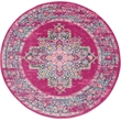 Nourison Passion 5' x Round Pink Fabric Bohemian Area Rug (5' Round)