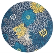 Nourison Passion 8' x Round Blue Fabric Contemporary Area Rug (8' Round)