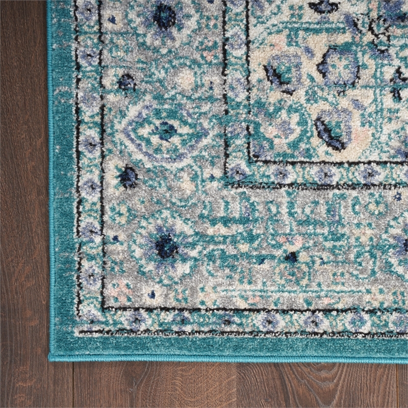 Nourison Passion 8' x 10' Turquoise Gray Fabric Bohemian Area Rug (8' x 10')