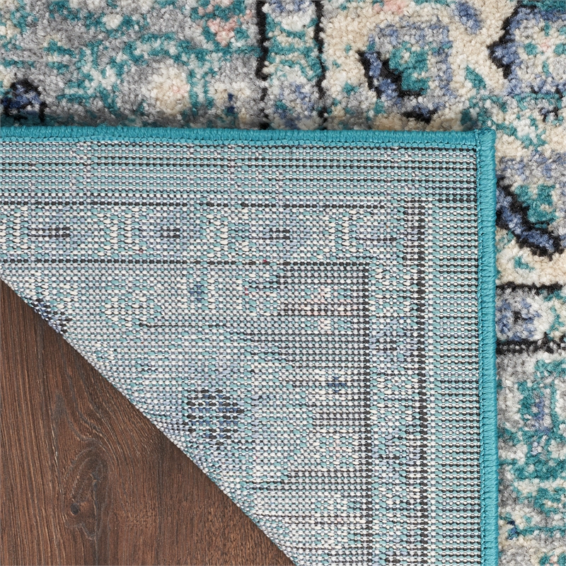 Nourison Passion 8' x 10' Turquoise Gray Fabric Bohemian Area Rug (8' x 10')