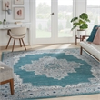 Nourison Passion 8' x 10' Turquoise Gray Fabric Bohemian Area Rug (8' x 10')