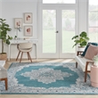 Nourison Passion 8' x 10' Turquoise Gray Fabric Bohemian Area Rug (8' x 10')