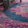 Nourison Passion 8' x Round Blue Fabric Bohemian Area Rug (8' Round)