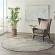 Nourison Passion 8' x Round Charcoal Ivory Fabric Modern Area Rug (8' Round)