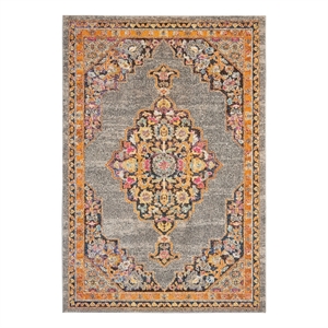 Nourison Passionate 6'7&quot x 9'6&quot Grey Bohemian Indoor Rug Polypropylene