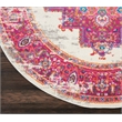 Nourison Passion 5' x Round Pink and White Fabric Bohemian Area Rug (5' Round)