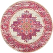 Nourison Passion 5' x Round Pink and White Fabric Bohemian Area Rug (5' Round)