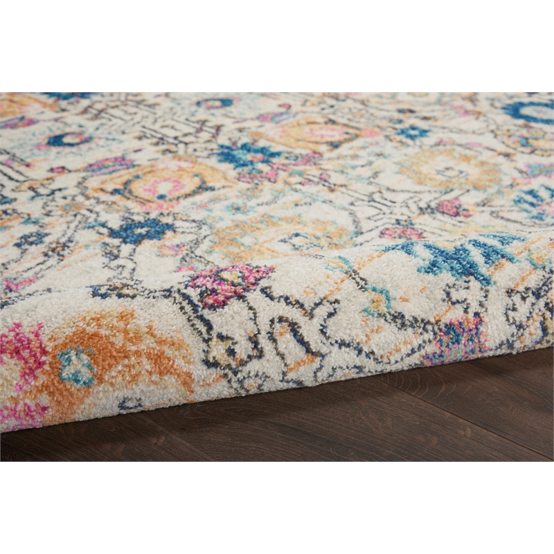 Nourison Passion 5' x Round Ivory Multicolor Fabric Bohemian Area Rug (5' Round)