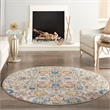 Nourison Passion 5' x Round Ivory Multicolor Fabric Bohemian Area Rug (5' Round)