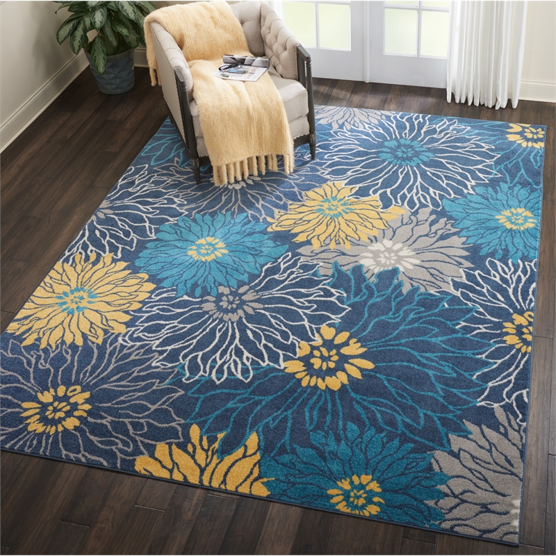 Nourison Passion 8' x 10' Blue Fabric Contemporary Area Rug (8' x 10')