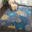 Nourison Passion 8' x 10' Blue Fabric Contemporary Area Rug (8' x 10')