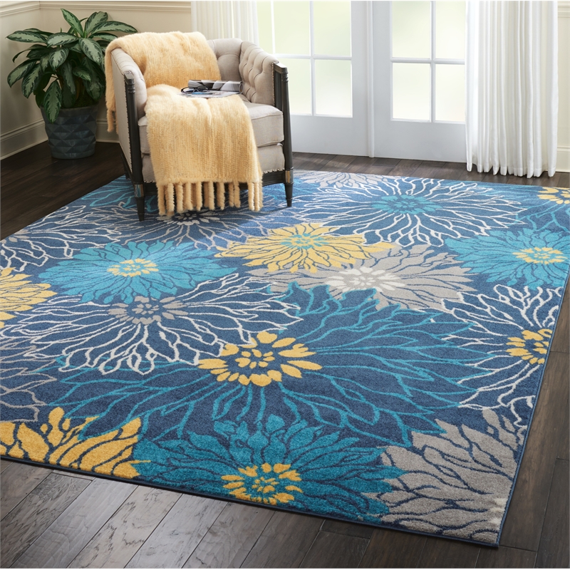 Nourison Passion 8' x 10' Blue Fabric Contemporary Area Rug (8' x 10')