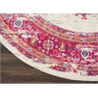 Nourison Passion 8' x Round Pink and White Fabric Bohemian Area Rug (8' Round)
