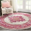 Nourison Passion 8' x Round Pink and White Fabric Bohemian Area Rug (8' Round)