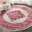 Nourison Passion 8' x Round Pink and White Fabric Bohemian Area Rug (8' Round)