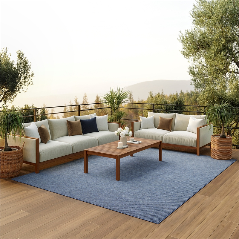 nourison positano 10' x 14' navy blue fabric modern area rug (10' x 14')