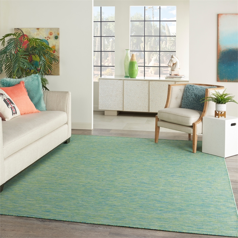 Nourison Positano 6' x 9' Blue Green Fabric Modern Area Rug (6' x 9')