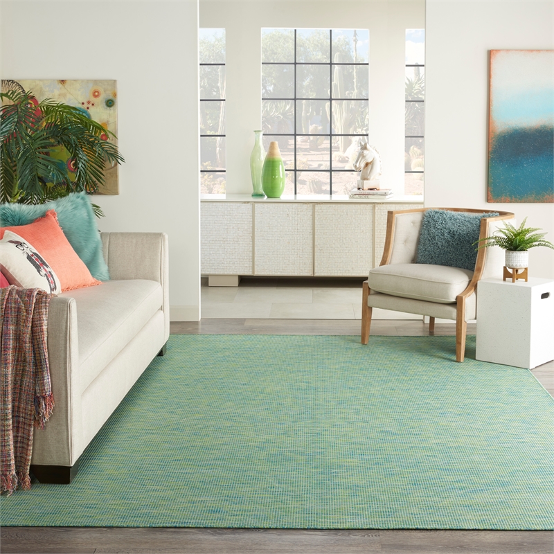 Nourison Positano 6' x 9' Blue Green Fabric Modern Area Rug (6' x 9')
