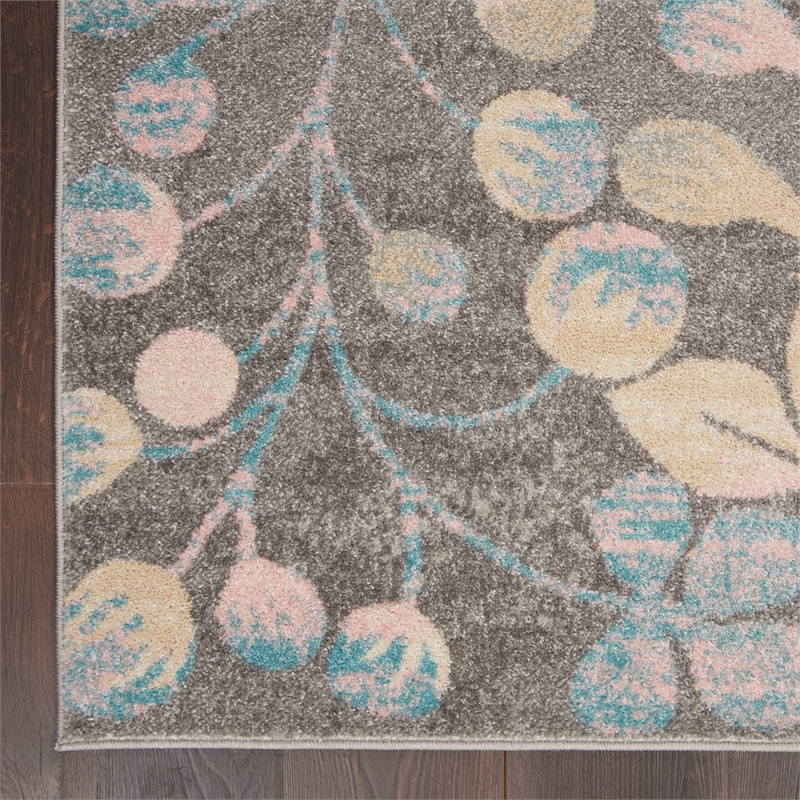 Nourison Tranquil 4' x 6' Grey/Beige Farmhouse Indoor Rug Polypropylene