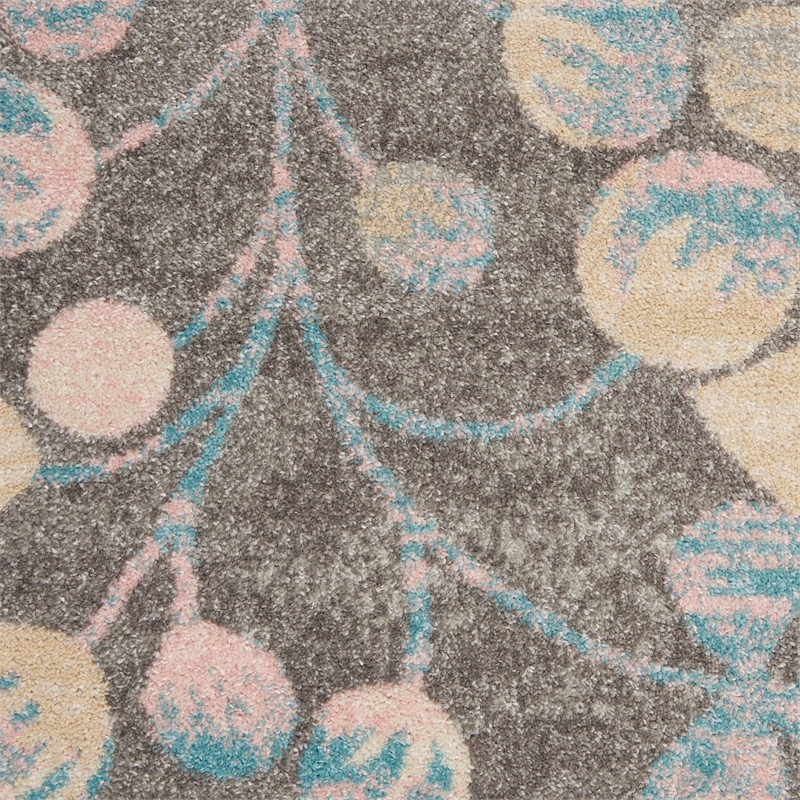 Nourison Tranquil 4' x 6' Grey/Beige Farmhouse Indoor Rug Polypropylene
