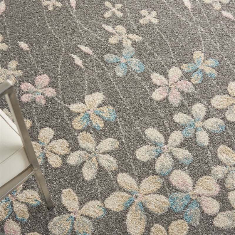 Nourison Tranquil 4' x 6' Grey-Beige Indoor Rug Polypropylene