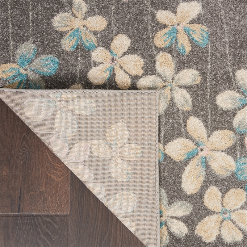 Nourison Tranquil 4' x 6' Grey-Beige Indoor Rug Polypropylene