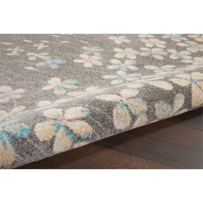 Nourison Tranquil 4' x 6' Grey-Beige Indoor Rug Polypropylene