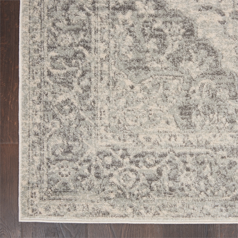 Nourison Tranquil 4' x 6' Ivory/Grey Farmhouse Indoor Rug Polypropylene