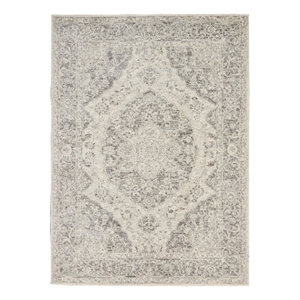 Nourison Tranquil 4' x 6' Ivory/Grey Farmhouse Indoor Rug Polypropylene