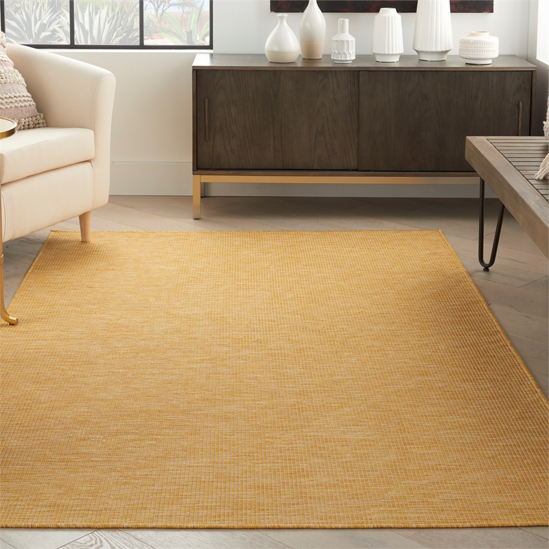 Nourison Positano 4' x 6' Yellow Fabric Modern Area Rug (4' x 6')