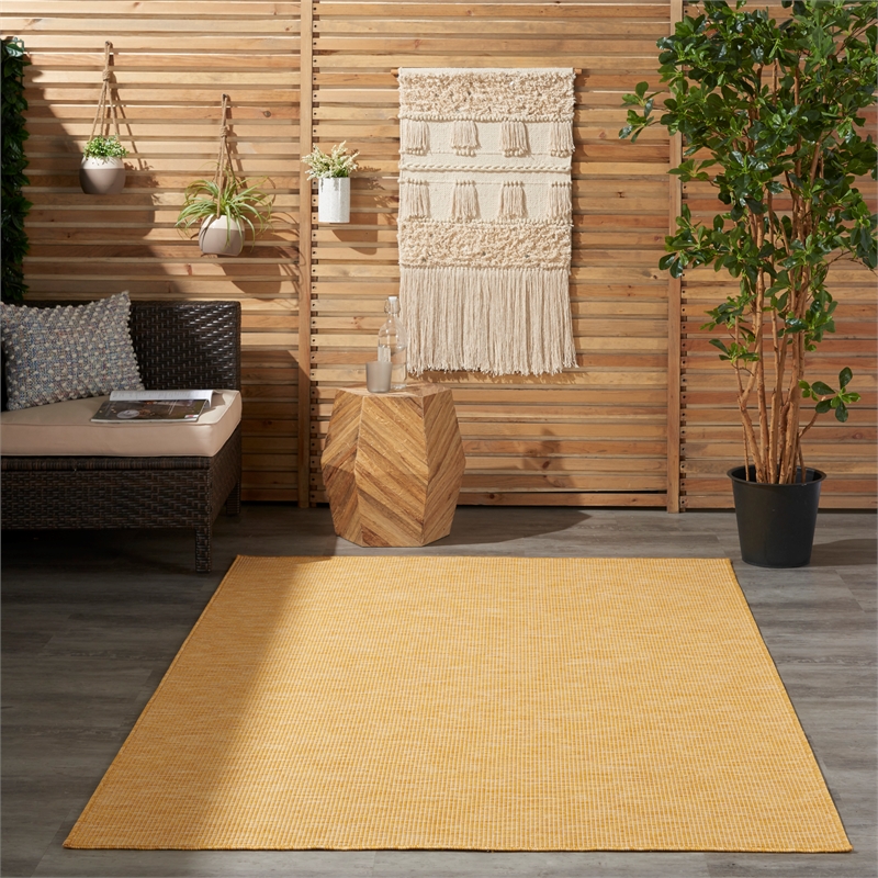 Nourison Positano 4' x 6' Yellow Fabric Modern Area Rug (4' x 6')
