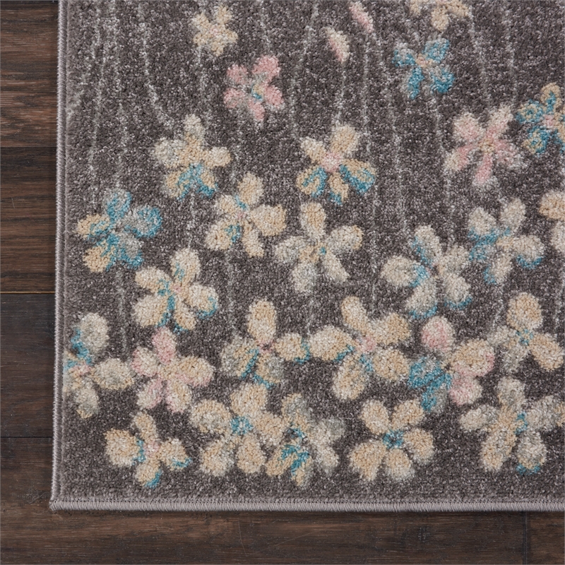 nourison tranquil 2'3&quot x 7'3&quot grey-beige indoor rug